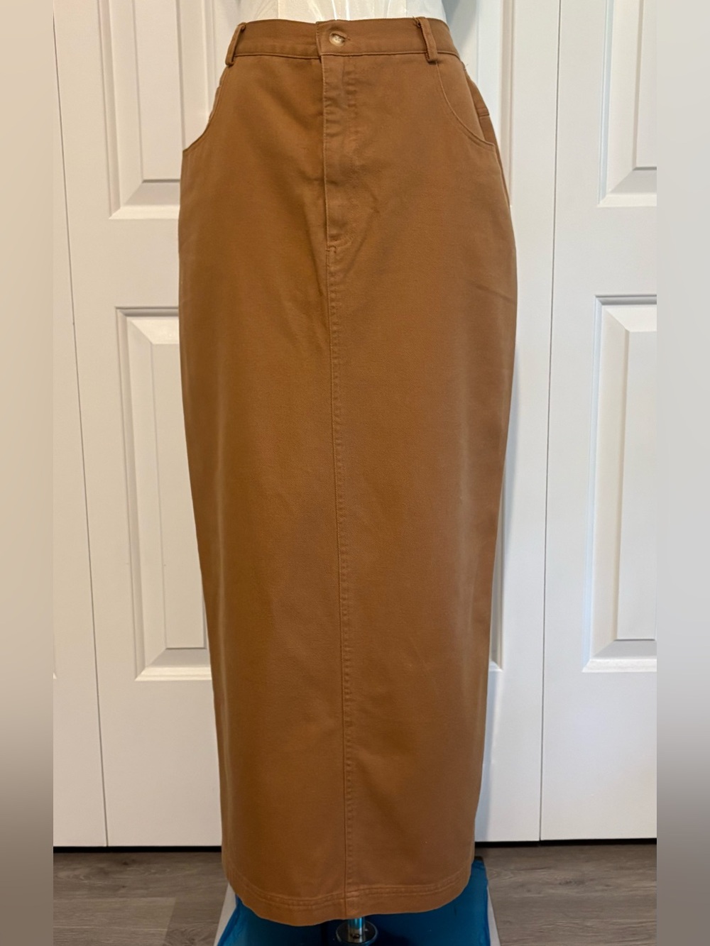 Vintage STONEBRIDGE, Long Caramel Brown High Waist Pencil Skirt, Size 8